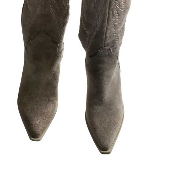 Buckle Tall Western Boot Society Tan Over the Knee Boots with Western Flair - Picture 6 of 8